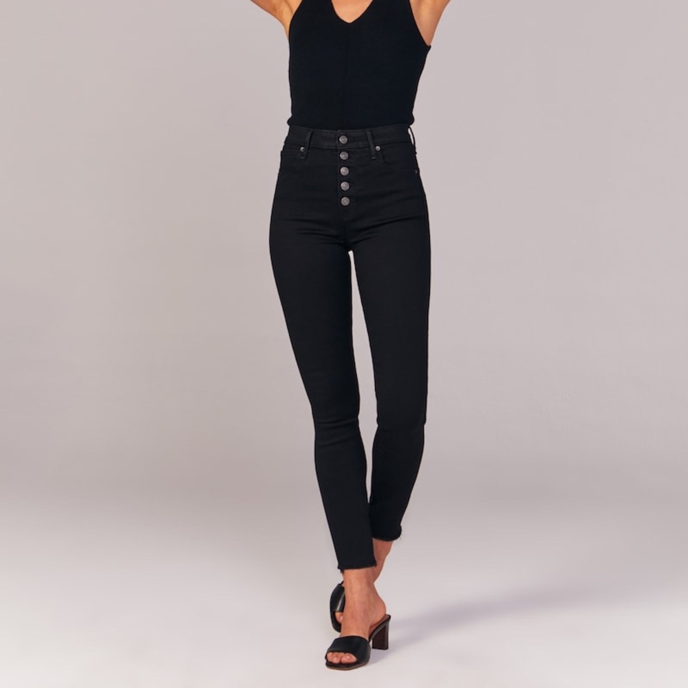 A&F High Rise Super Skinny Ankle Jeans